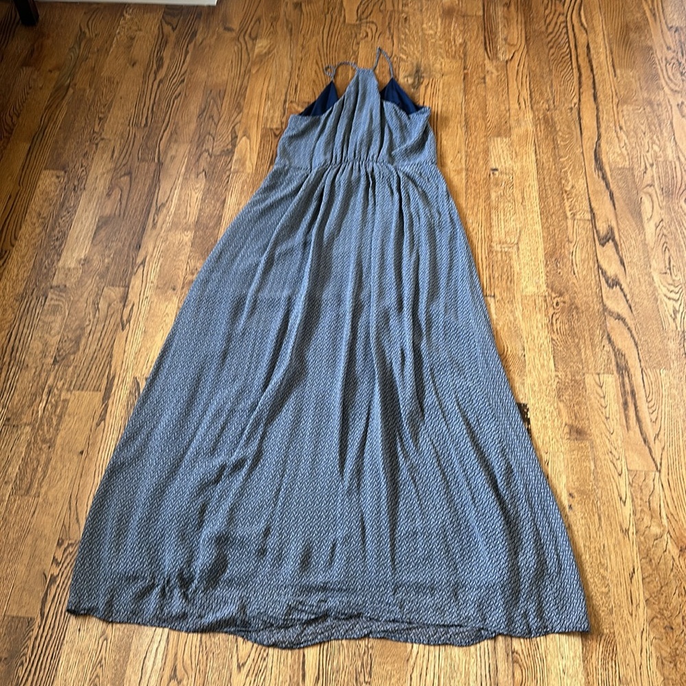 Joie Sz L Navy printed Maxi Dress - Picture 5 of 7
